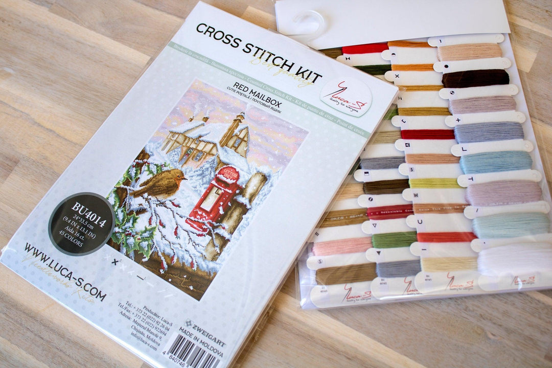 Red Mail Box Counted Cross-Stitch Kit by Luca-S BU4014l