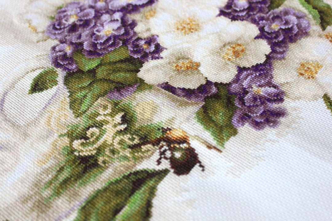 Vase with Jasmine Counted Cross-Stitch Kit by Luca-S B512l