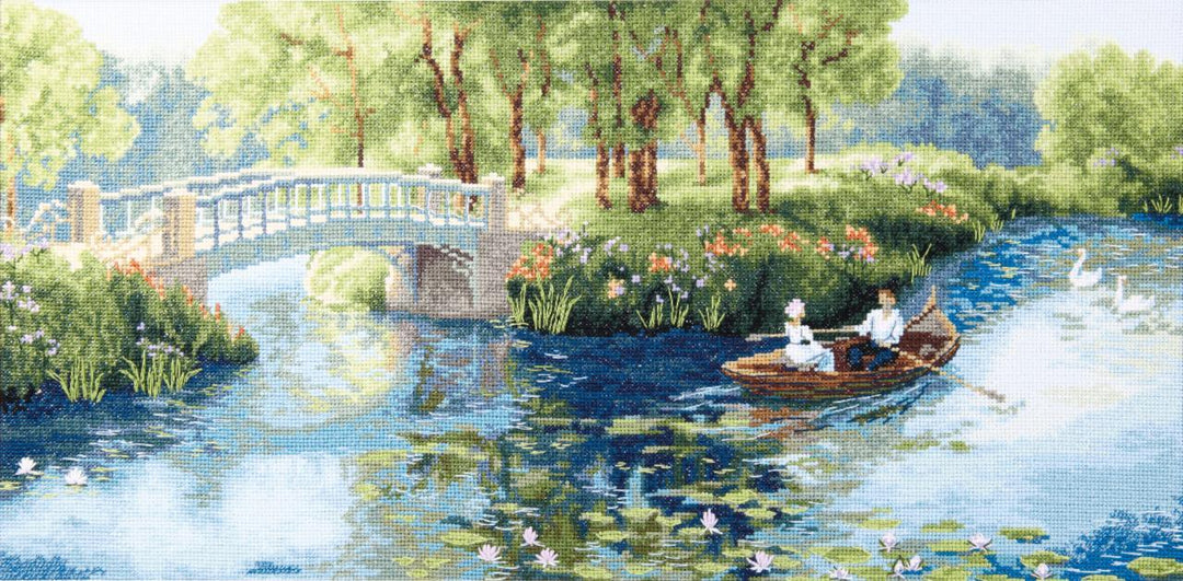 Cross-stitch kit M-397C "Rest in a summer park"