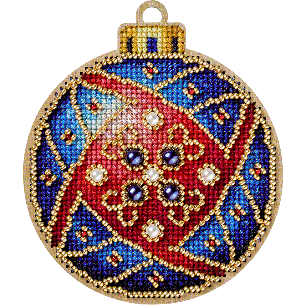 Cross-stitch kit on wood FLW-010
