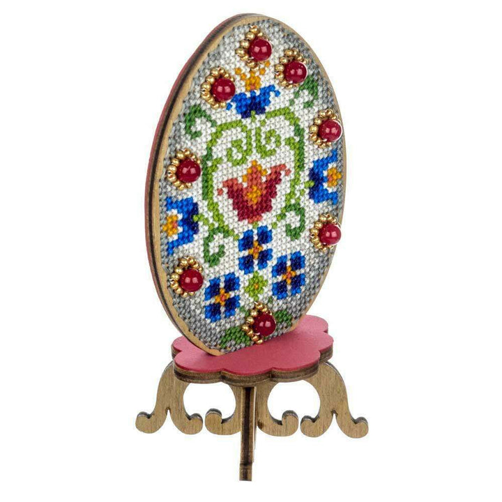 Cross-stitch kit on wood FLW-036