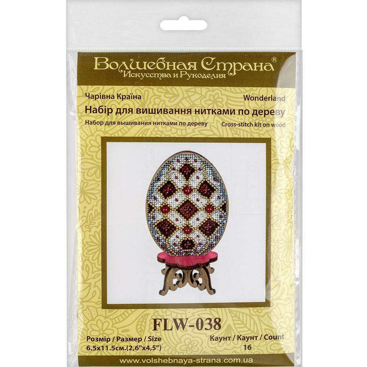 Cross-stitch kit on wood FLW-038