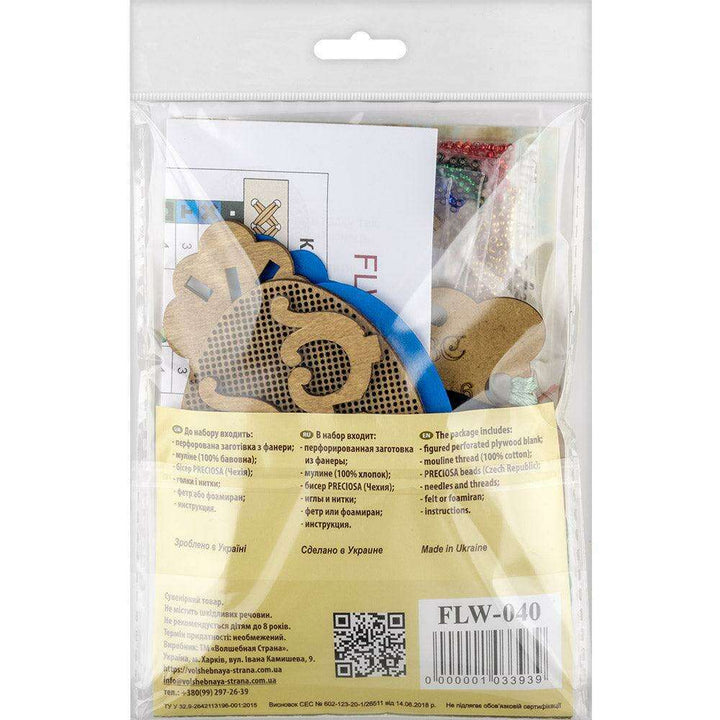 Cross-stitch kit on wood FLW-040