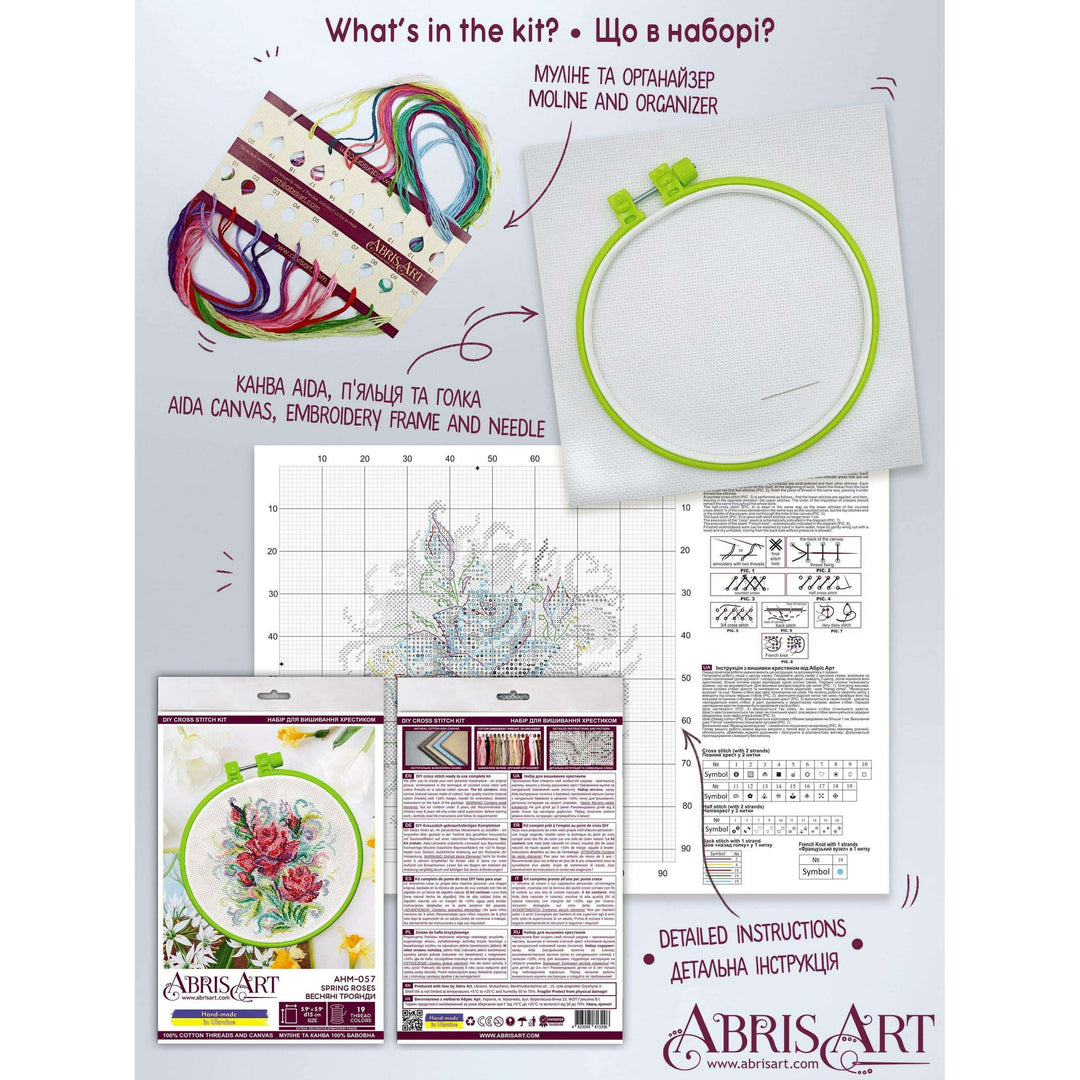 Cross-stitch kit Spring roses AHM-057