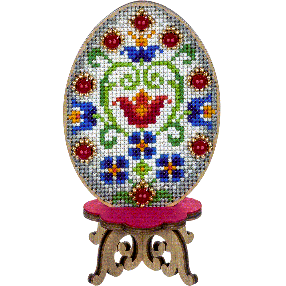 Cross-stitch kit on wood FLW-036