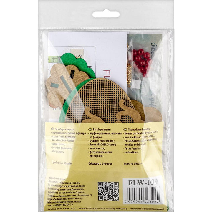 Cross-stitch kit on wood FLW-039
