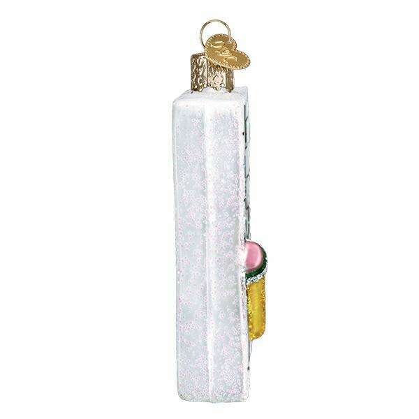 Old World Christmas Crossword Puzzle Blown Glass Ornament