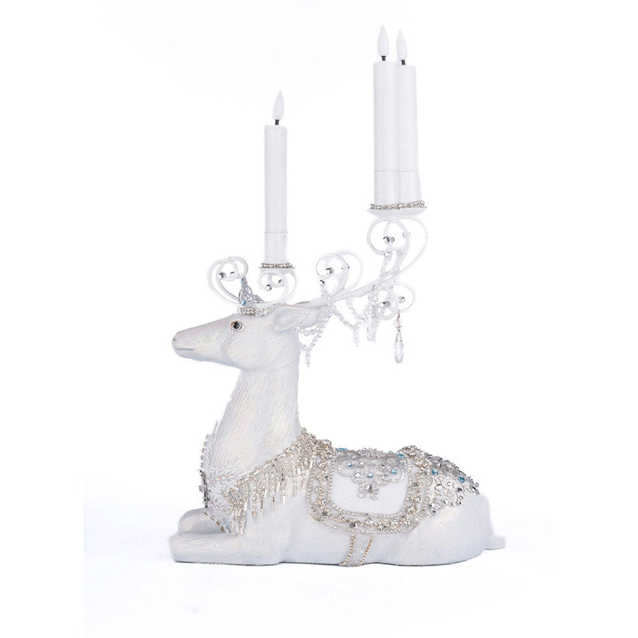 Crystal Christmas Sitting Deer Candle Holder by Katherine's Collection image