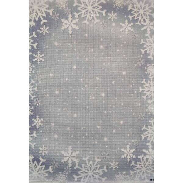 Crystal Flakes Designer Printed AIDA Fabric. Canvas for embroidery with an applied background  KF-1183A