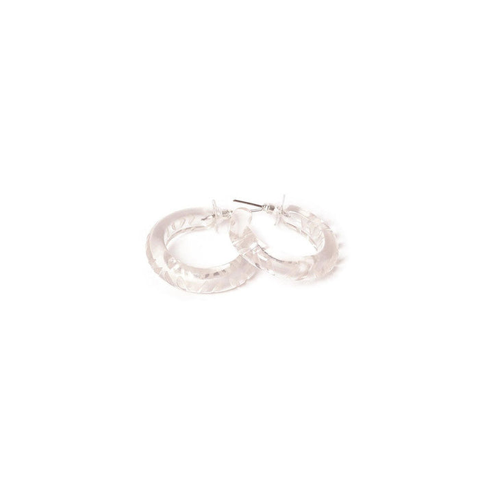 Crystal Heavy Carve Hoop Earrings by Splendette image