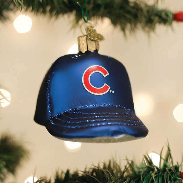 Old World Christmas Cubs Baseball Cap Blown Glass Ornament