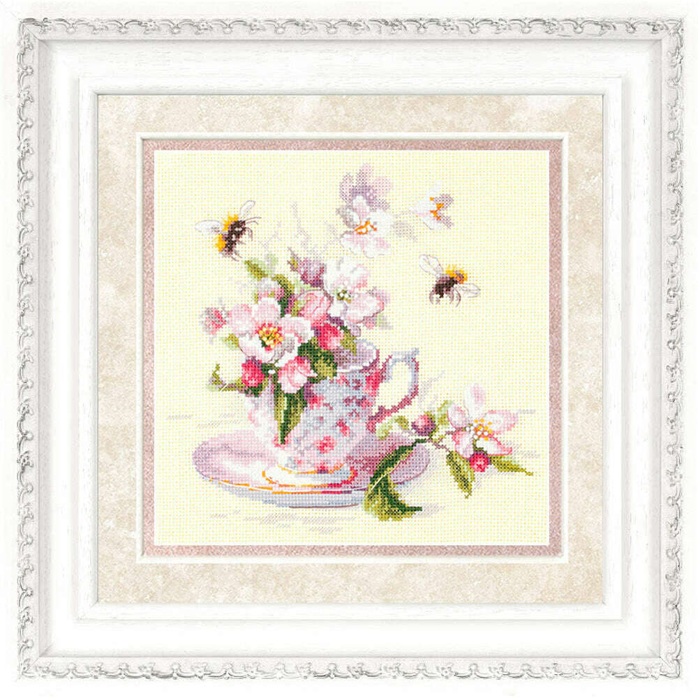 Cup and Apple Blossom 120-041 Counted Cross-Stitch Kit