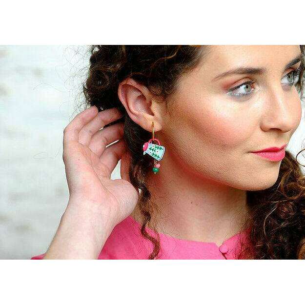 Cup and Teapot Hoop Earrings by LaliBlue - Quirks!