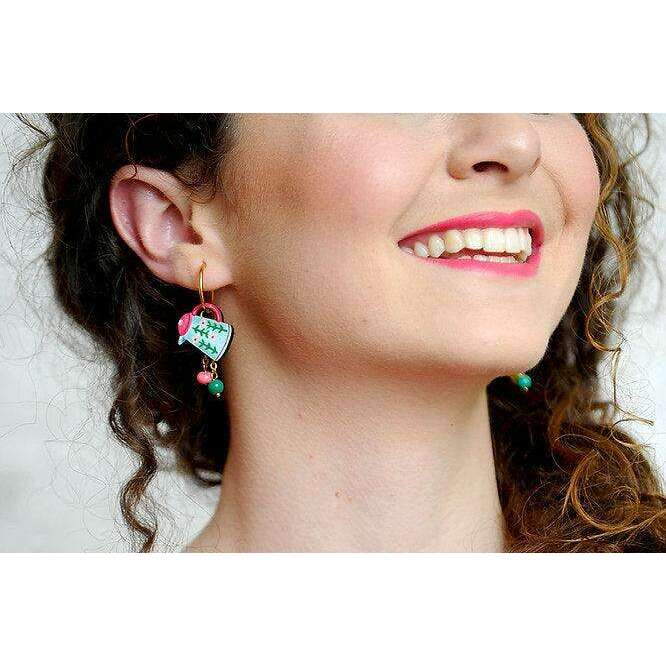 Cup and Teapot Hoop Earrings by LaliBlue - Quirks!