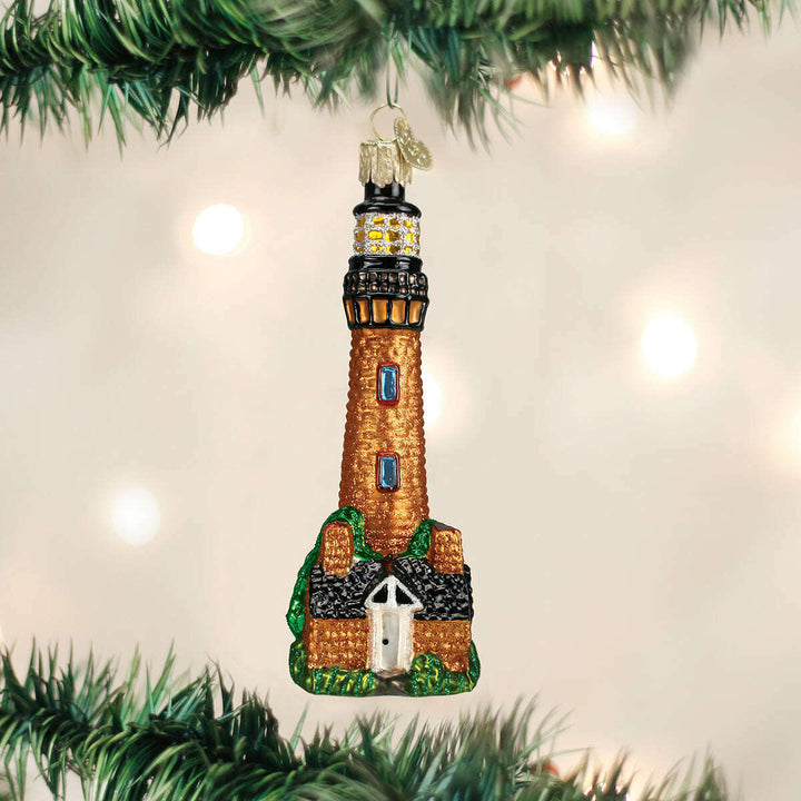 Old World Christmas Currituck Lighthouse Blown Glass Ornament