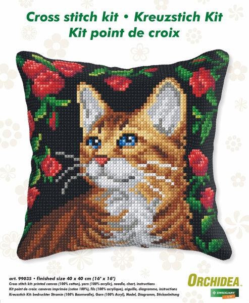 Cushion cross stitch kit  "Cat" 99035