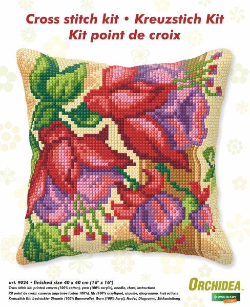 Cushion cross stitch kit  "Exotic flowers" 9024
