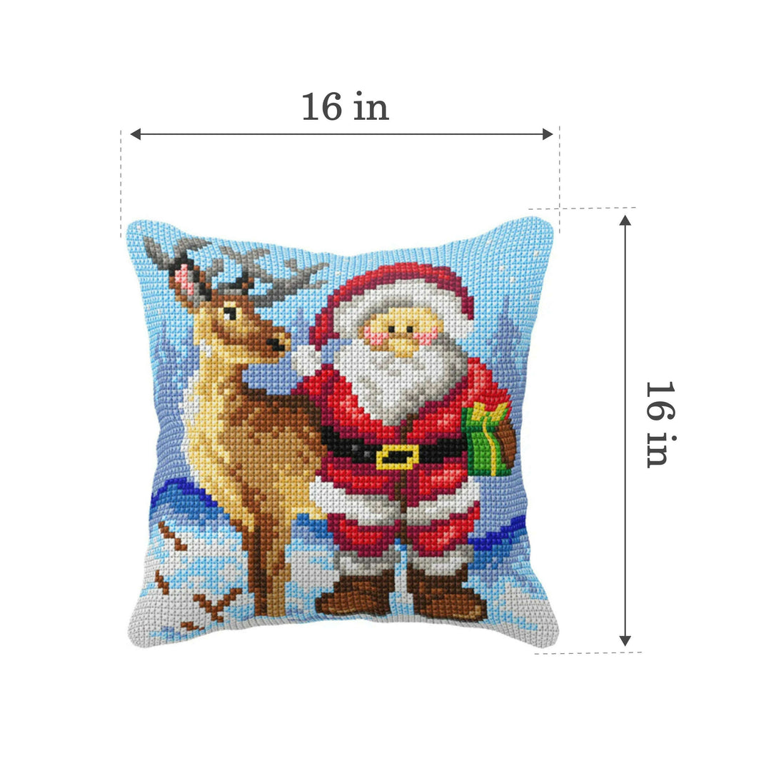Cushion cross stitch kit  Santa Claus and Reindeer 99095