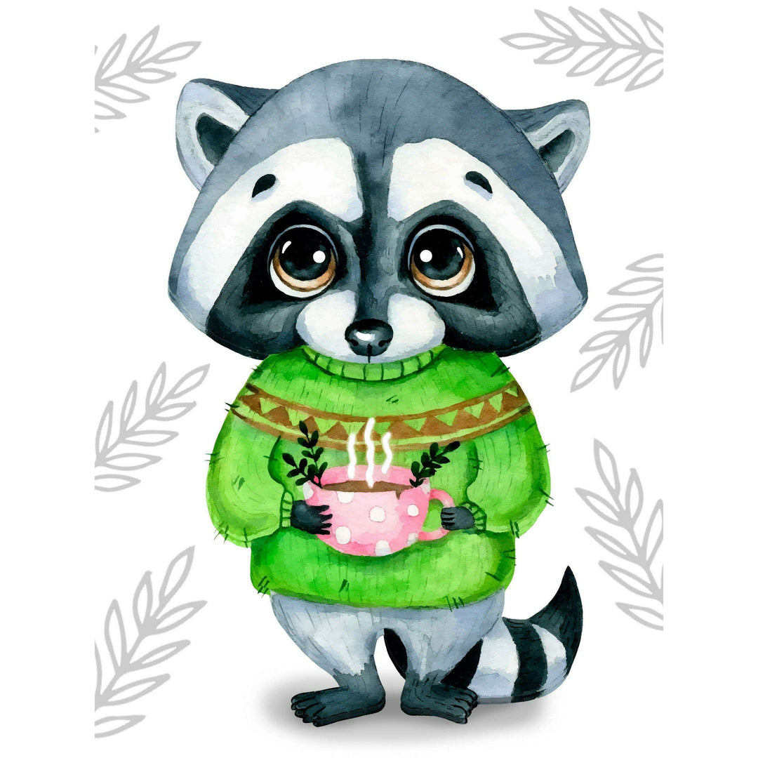 Cute Racoon CS2701 5.9 x 7.9 inches Crafting Spark Diamond Painting Kit