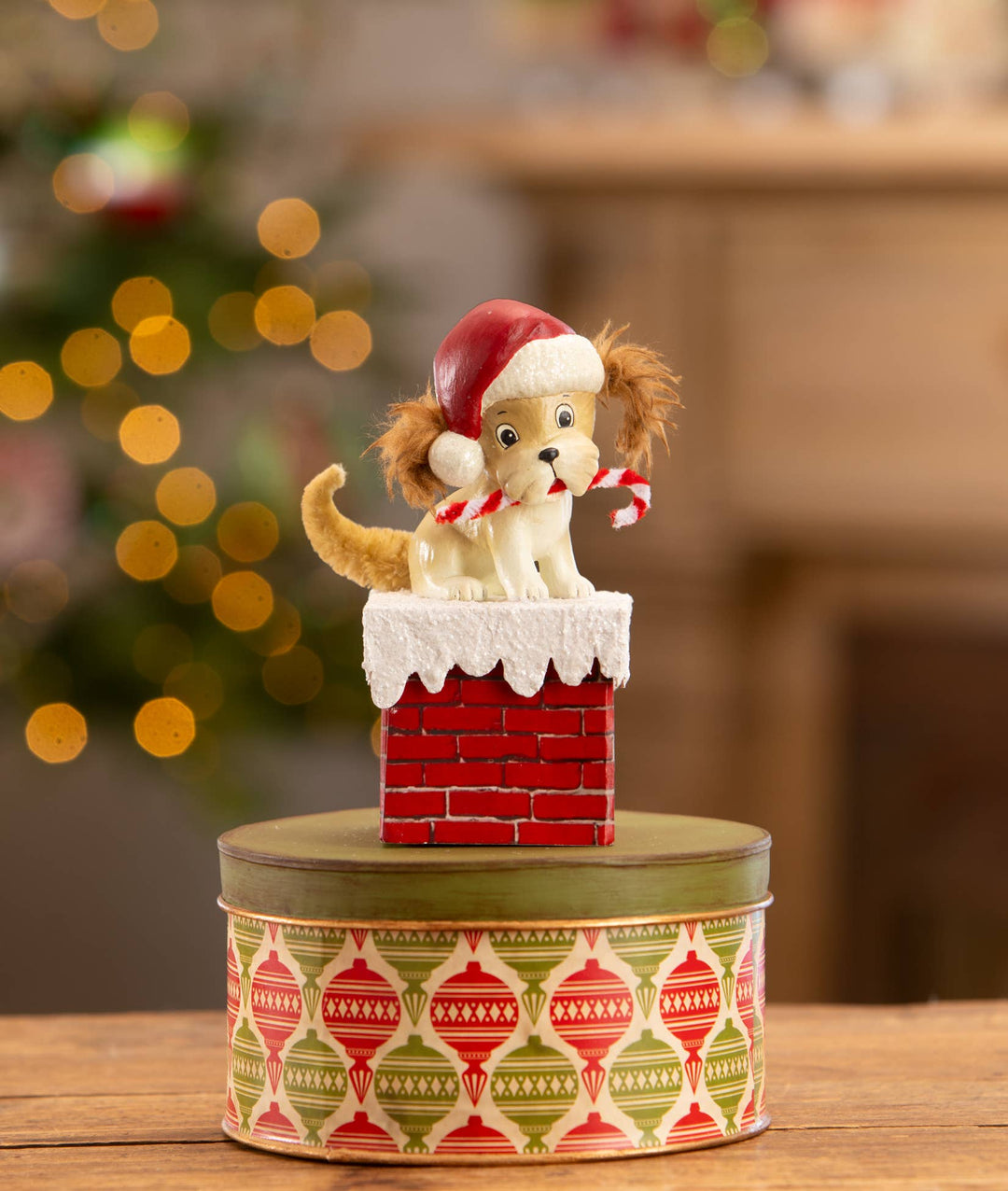 Christmas Puppy on Box by Bethany Lowe