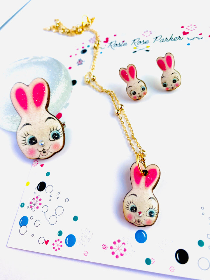 Easter Bunny Charm Necklace by Rosie Rose Parker