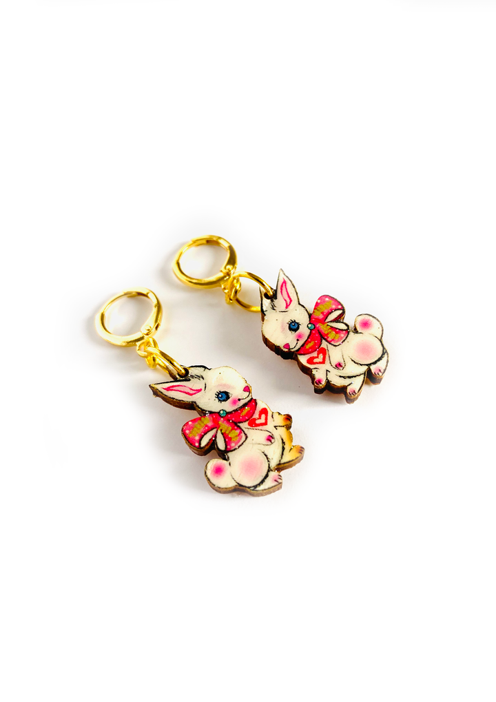 Layla Bunny Huggie Hoop Earrings by Rosie Rose Parker