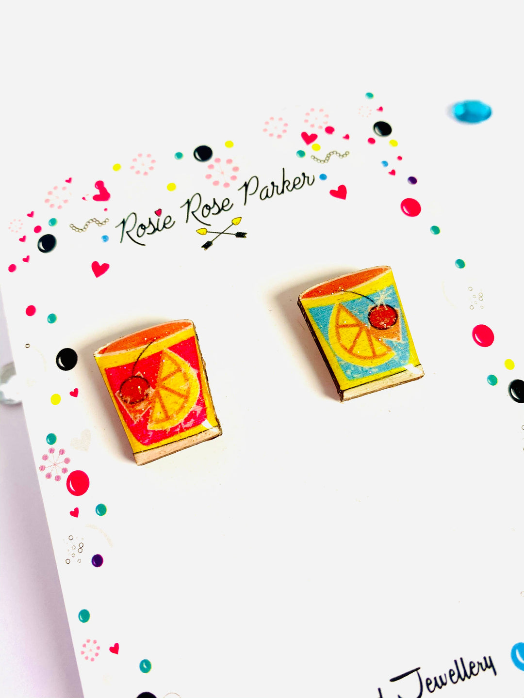 Summer Cocktail Stud Earrings by Rosie Rose Parker