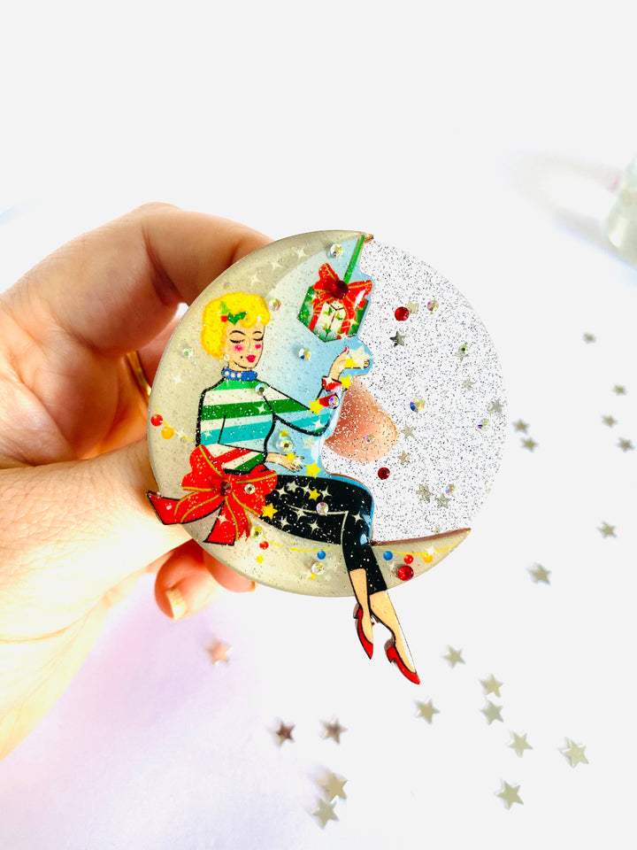 Moon Girl Christmas Brooch by Rosie Rose Parker