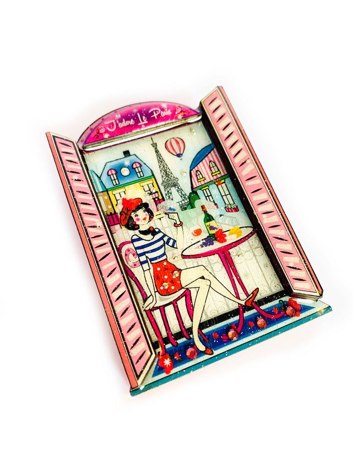 Oh la la Paris Scene Brooch by Rosie Rose Parker