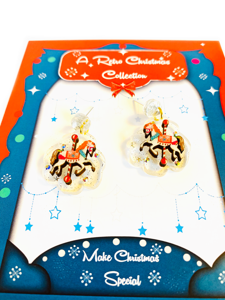 Christmas Carousel Earrings by Rosie Rose Parker