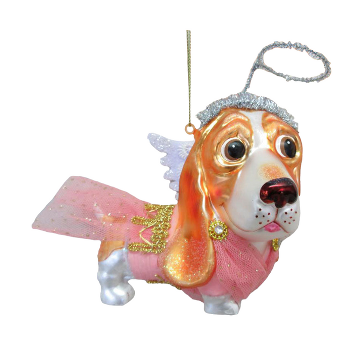 Dachshund in Angel Costume Ornament by December Diamonds