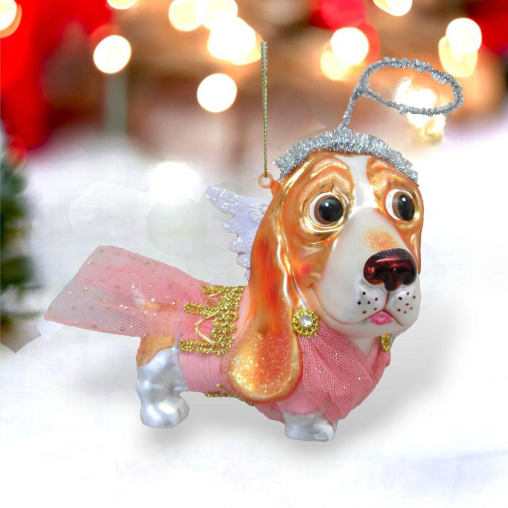 Dachshund in Angel Costume Ornament Min/6 by December Diamonds 