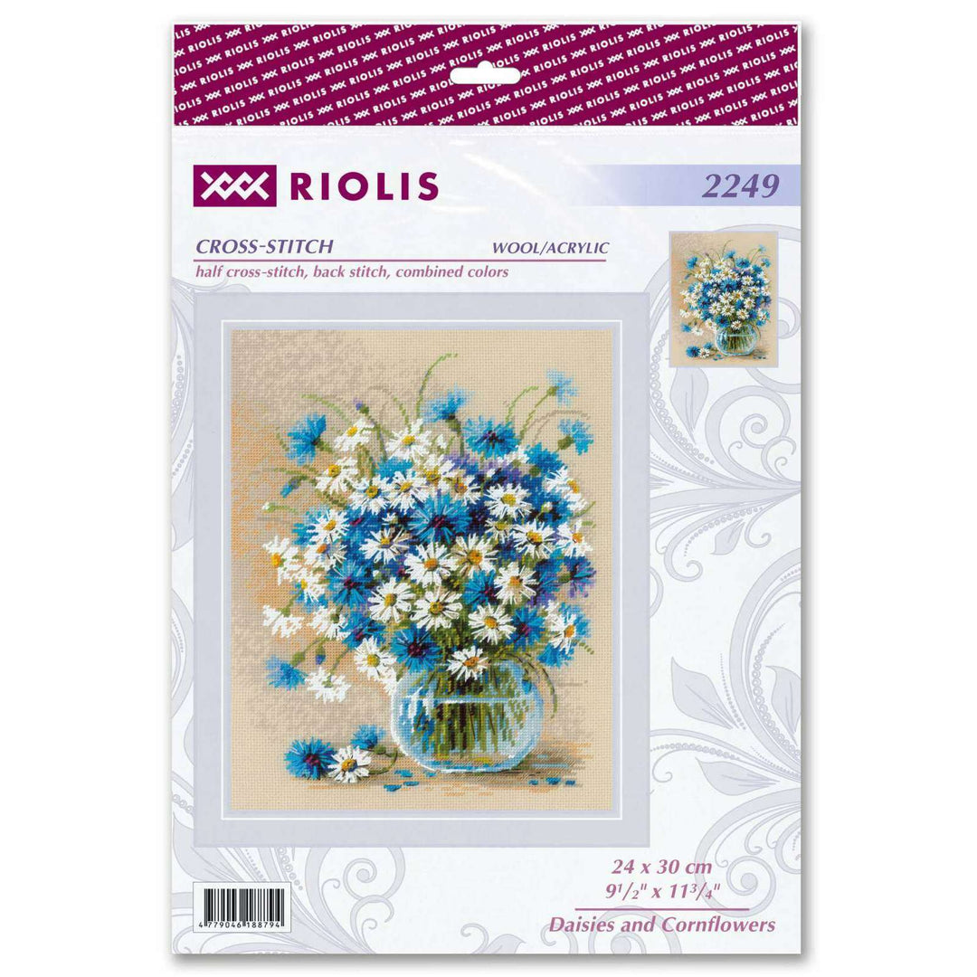 Daisies and Cornflowers R2249 Counted Cross Stitch Kit