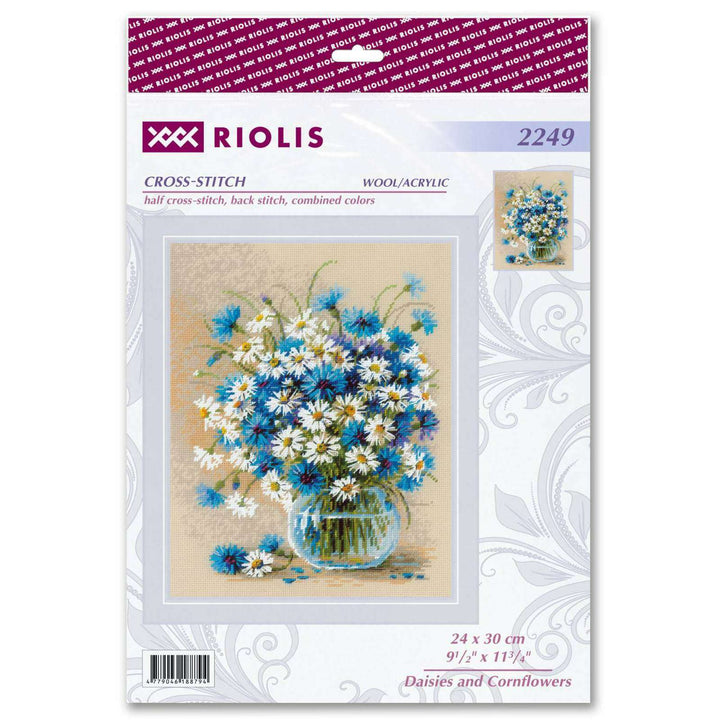 Daisies and Cornflowers R2249 Counted Cross Stitch Kit