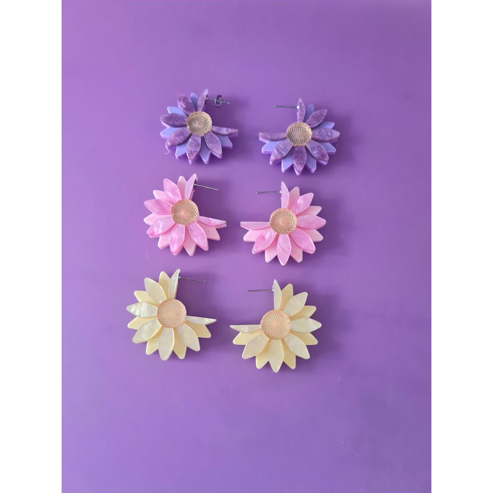 Daisy Hoop Earrings by Cherryloco Jewellery 1