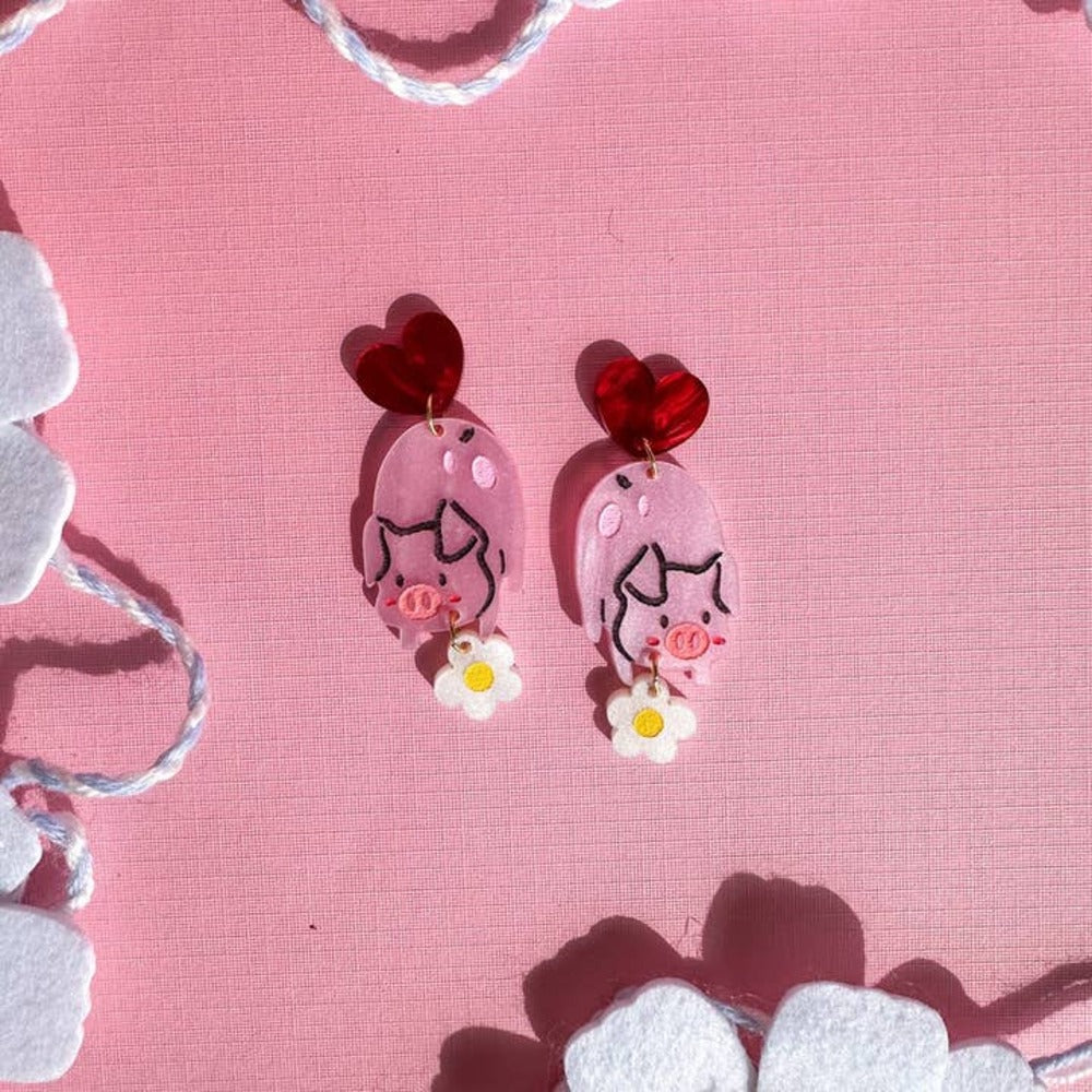 Daisy Pig Earrings 