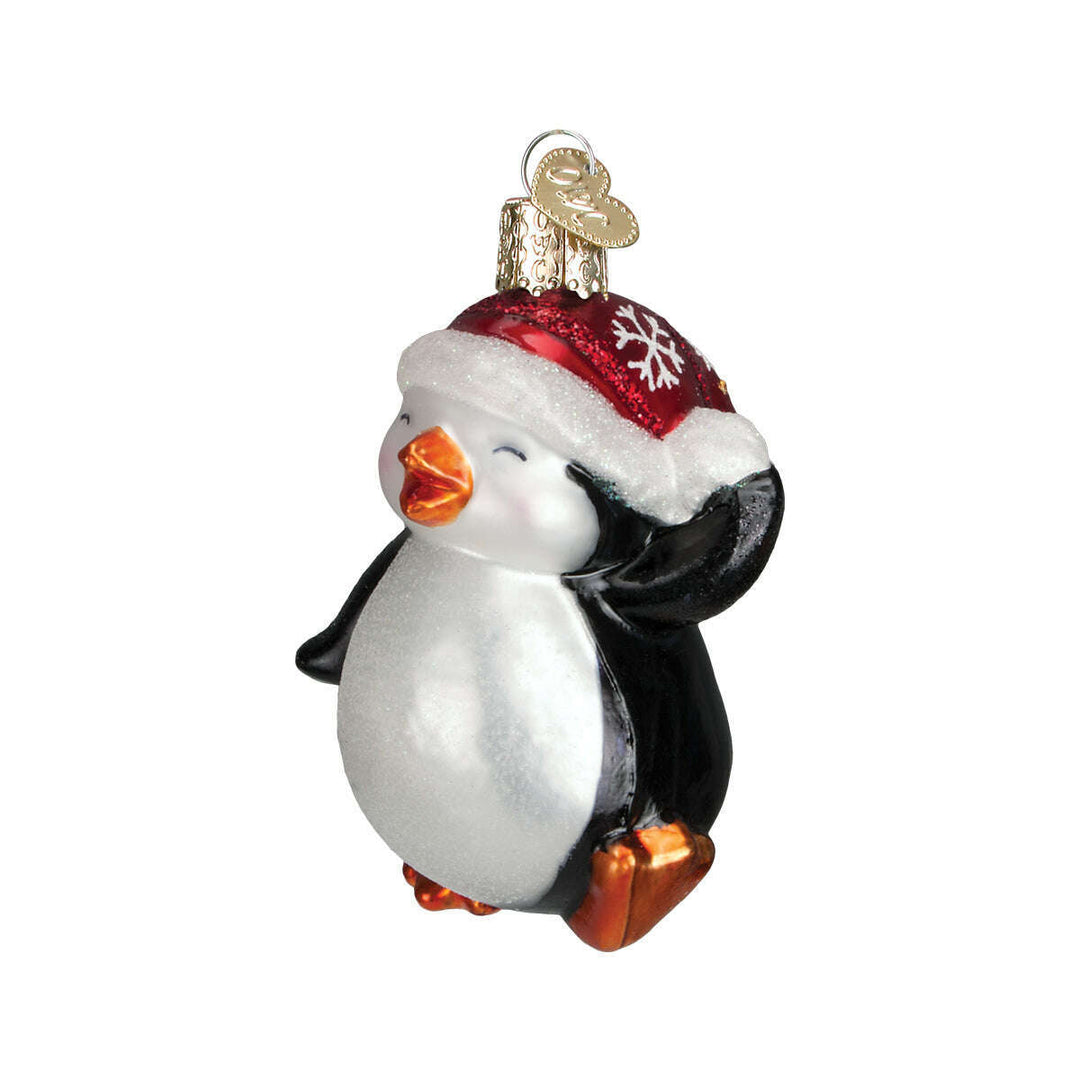 Old World Christmas Dancing Penguin Blown Glass Ornament
