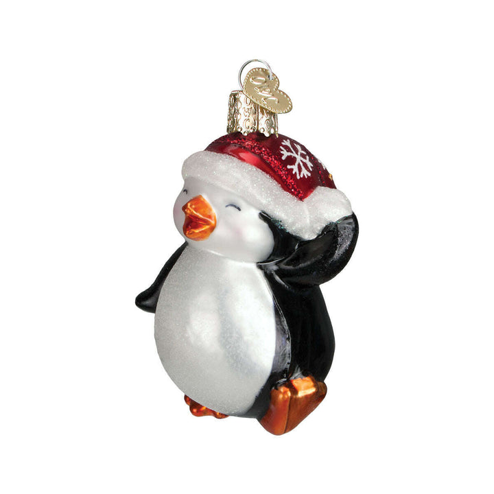 Old World Christmas Dancing Penguin Blown Glass Ornament