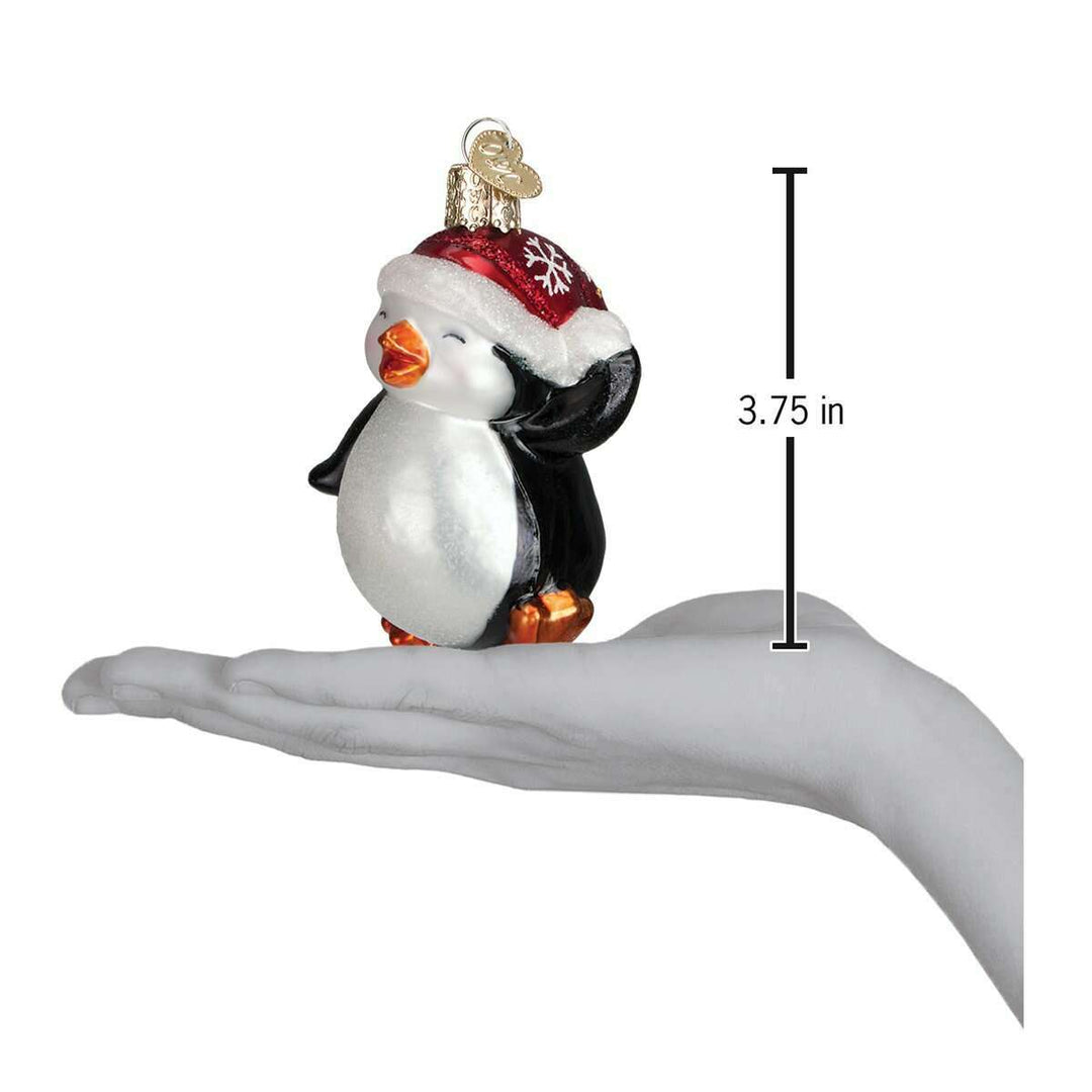 Old World Christmas Dancing Penguin Blown Glass Ornament