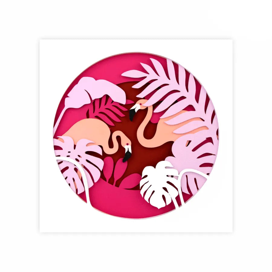 Rosa Talent Flamingo - 3D Painting on Primed Fiberboard Set. Create Your DIY Decoration. 5 Layers. 11.81*11.81 inches.