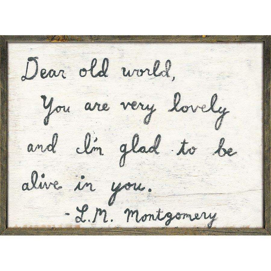 "Dear Old World" Grey Wood Art Print - Quirks!