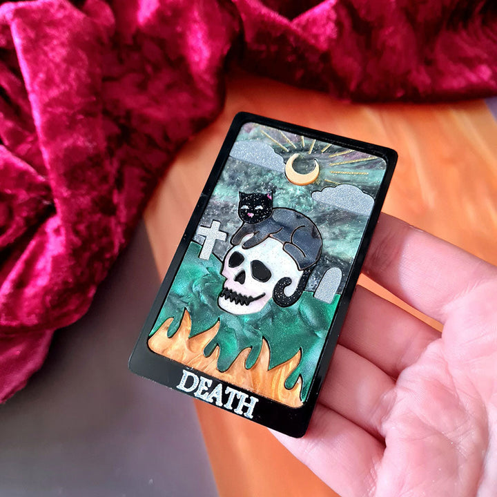 Death Cat Tarot Brooch by Cherryloco Jewellery 3