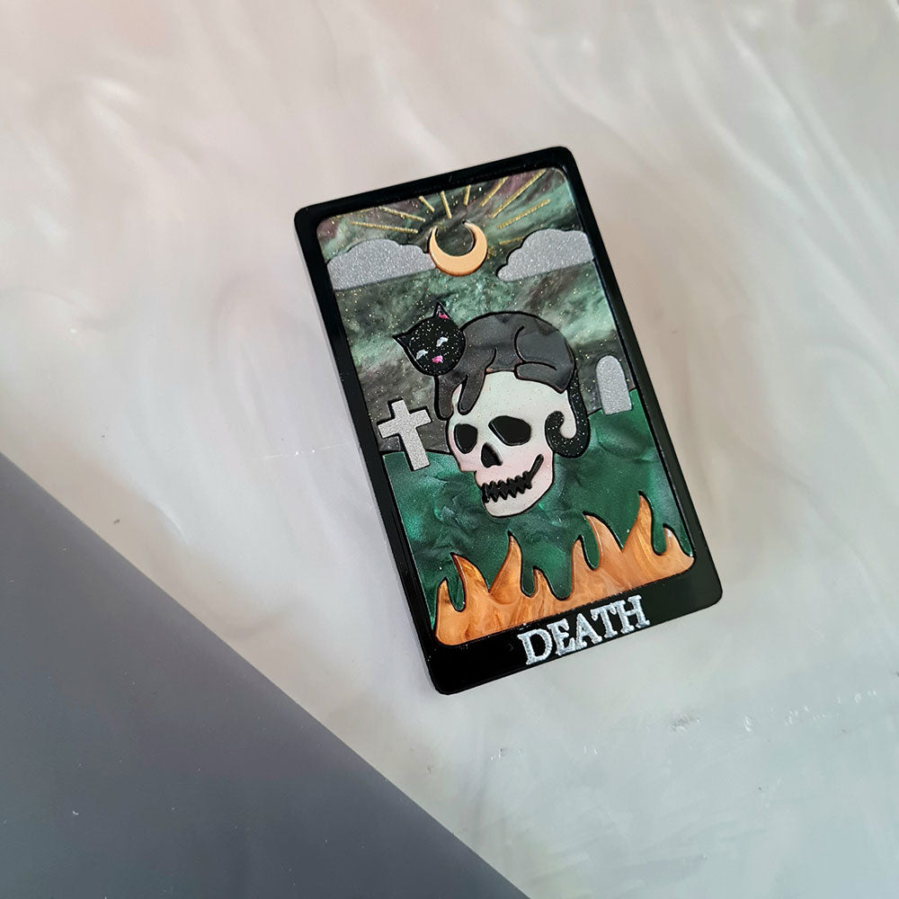 Death Cat Tarot Brooch by Cherryloco Jewellery 5