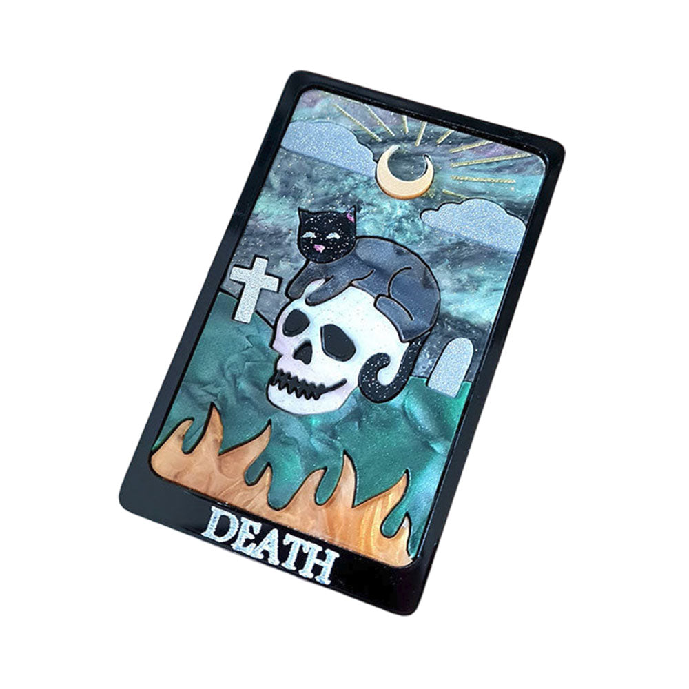 Death Cat Tarot Brooch by Cherryloco Jewellery 1