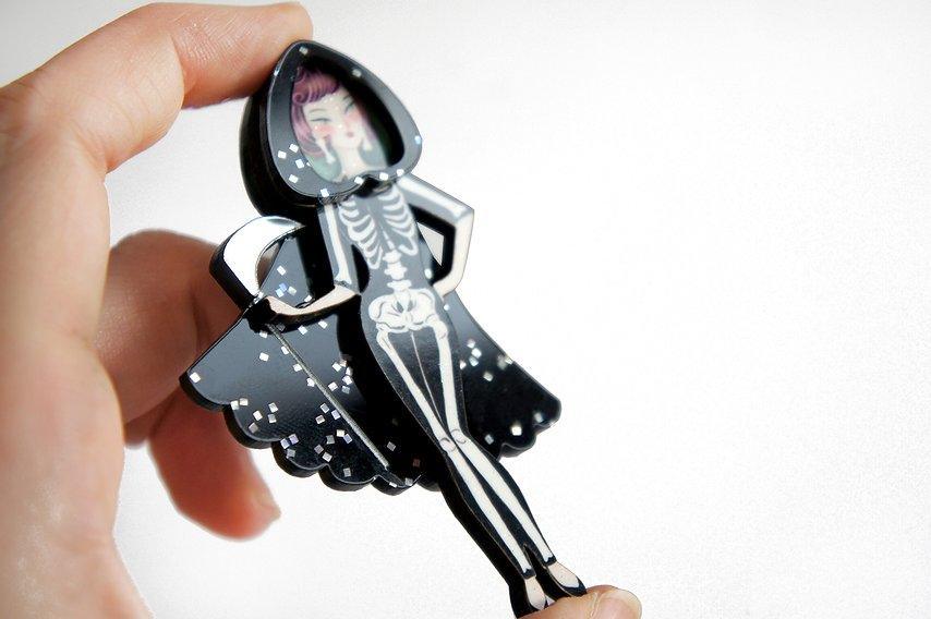 Death Girl Brooch by LaliBlue - Quirks!