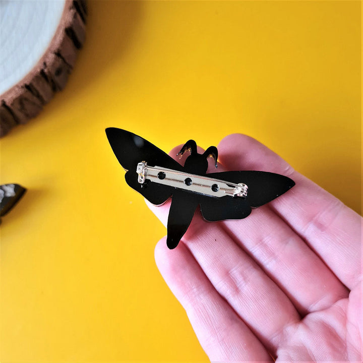 Death's-Head Hawkmoth Pin Brooch by Cherryloco Jewellery 4