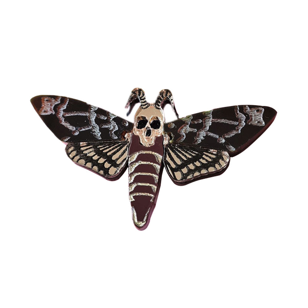 Death's-Head Hawkmoth Pin Brooch by Cherryloco Jewellery 1