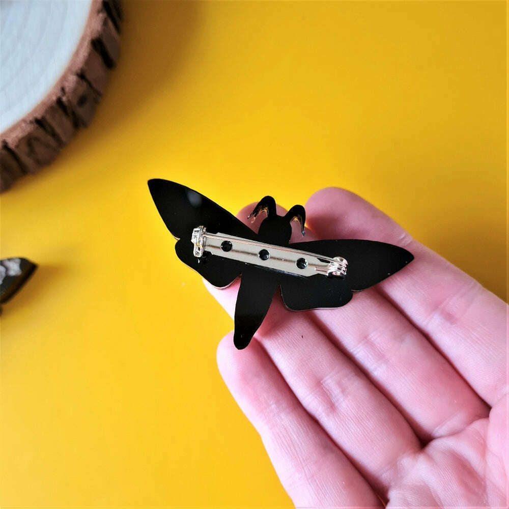 Death's - Head Hawkmoth Pendant or Pin Brooch by Cherryloco Jewellery 2