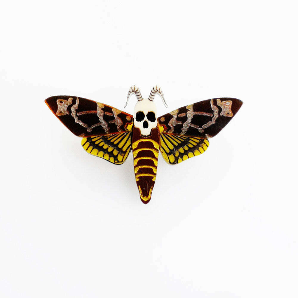Death's Head Hawk Moth Brooch by Cherryloco Jewellery 1