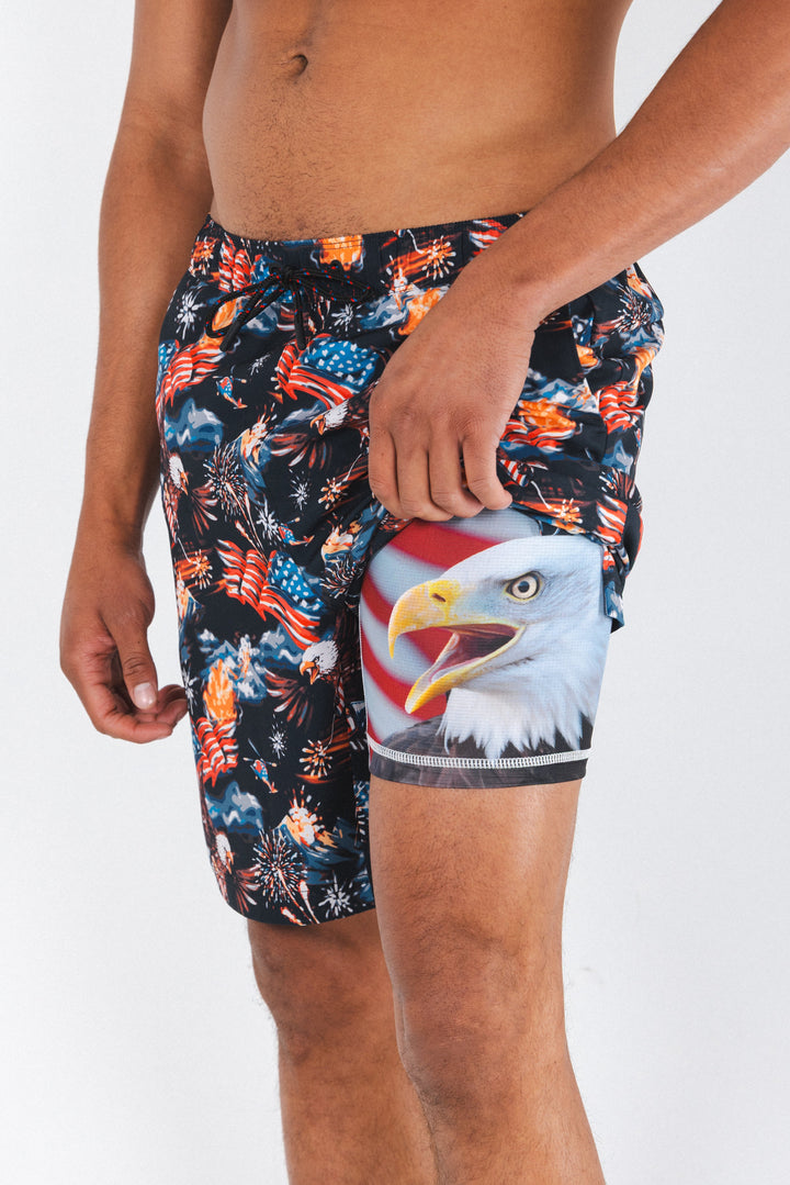 The Declaration | Americana Eagles Ball Hammock® Pouch 5" Swim Trunks